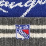 detail loga na zimní čepici NEW YORK RANGERS 47 BRAND HYPERBOLIC CC